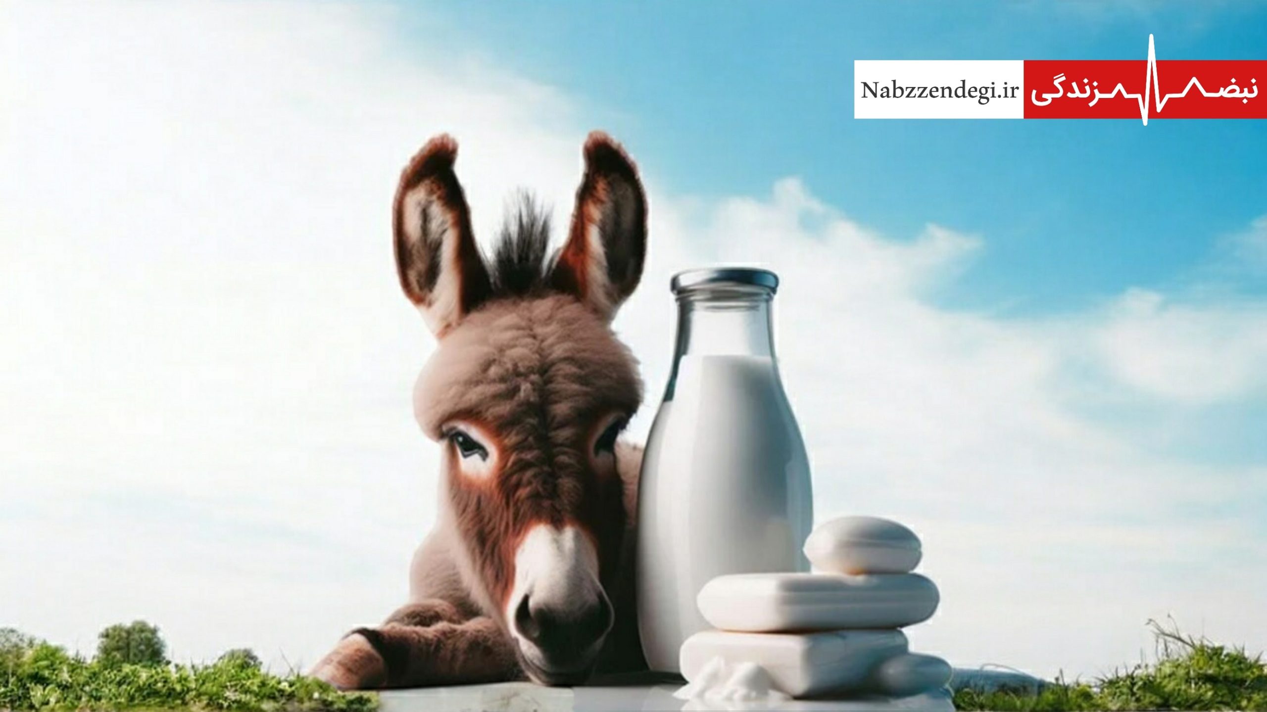 پوستر تولید شده با هوش مصنوعی از محصولات لبنی الاغ